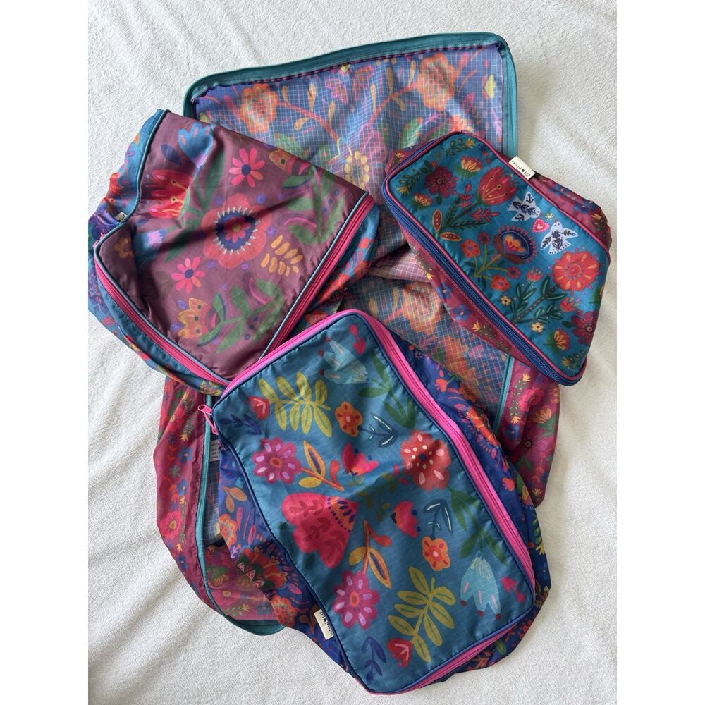 Boho Floral Colorful Packing Cubes Organizer Bags Compression Suitcase Travel 4 - Picture 4 of 11
